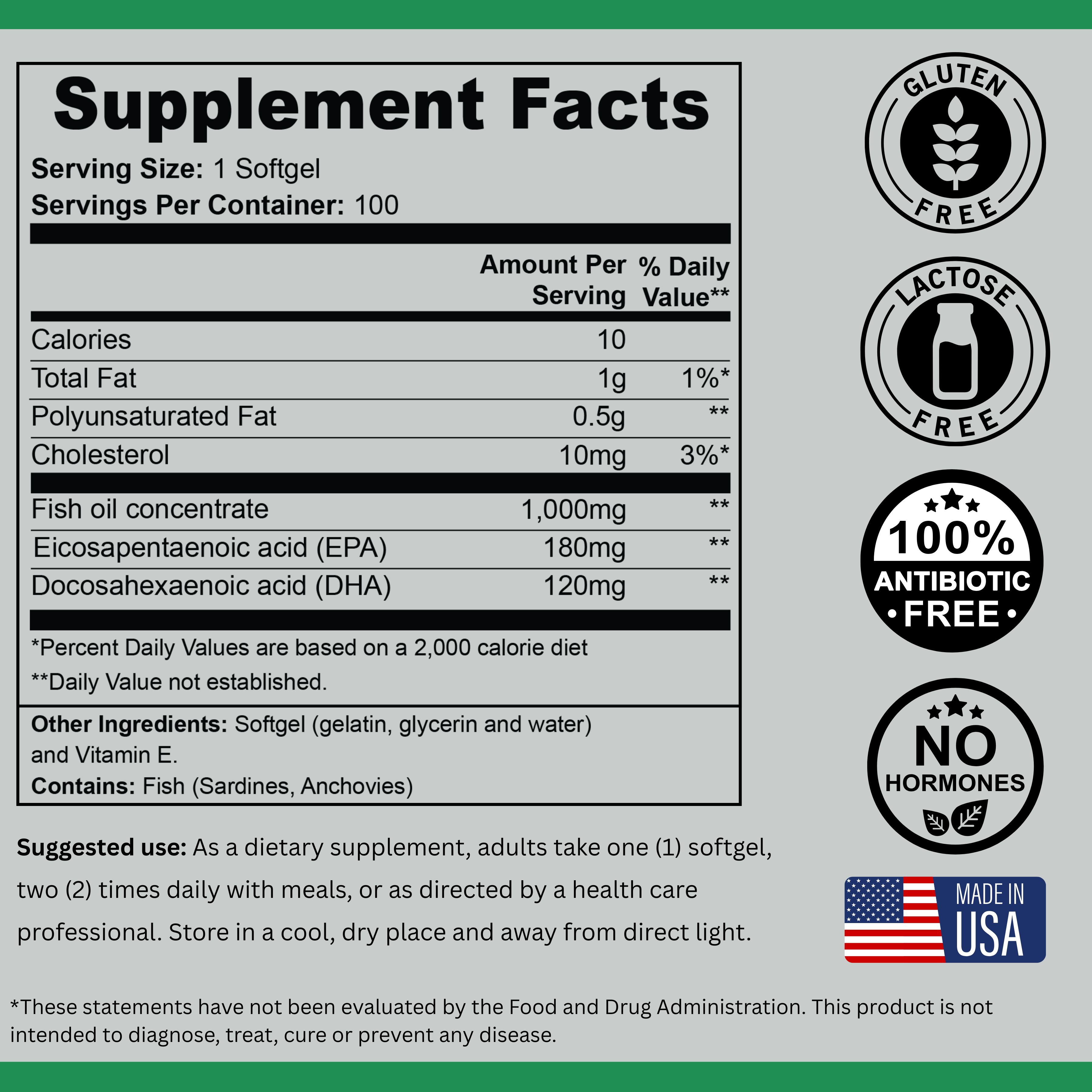 Omega-3 EPA 180mg + DHA 120mg
