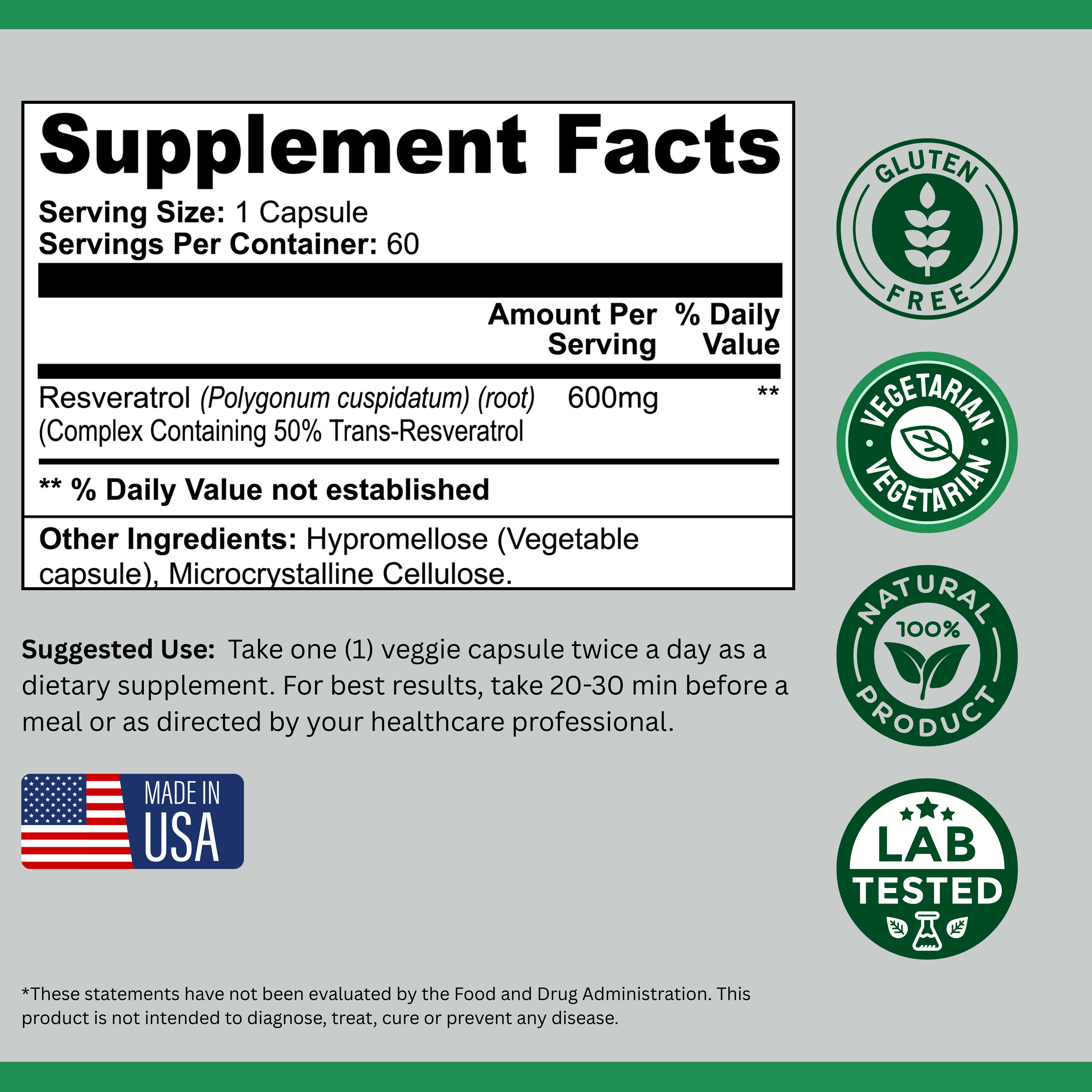 Trans-Resveratrol Longevity Formula
